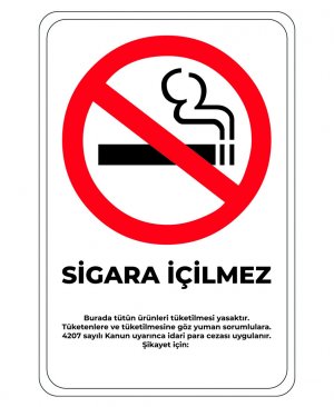 Sigara İçilmez UYARI LEVHASI 16x24 cm